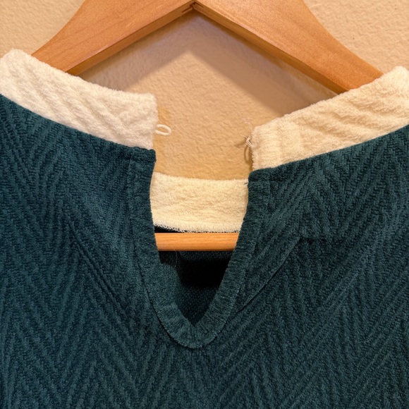 Anthropologie THML Green White Christmas Holiday Sweater Top Small - Picture 6 of 12